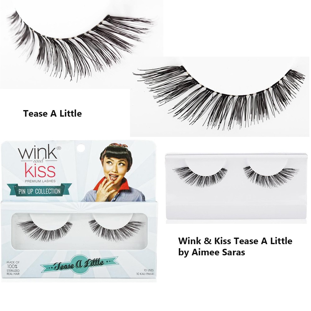 Wink &amp; Kiss Lashes [1pasang/3 pasang] - Human Hair/Bulu Mata Palsu