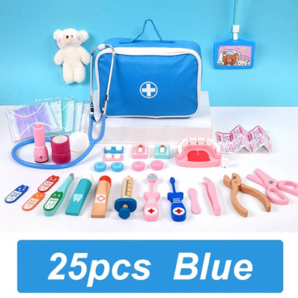

Dentist pretend play / mainan dokter gigi / dental wooden set toy - DocDentistBlue Berkualitas