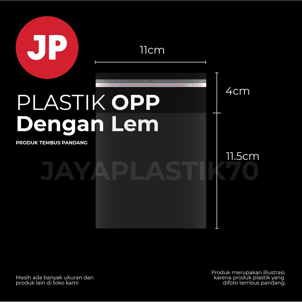 Plastik OPP LEM Ukuran 11x11.5cm +4cm(LEM) 100pcs/Pack opp roti , souvenir , aksesoris