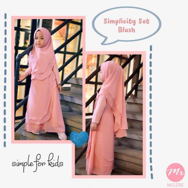 Gamis anak lebaran Simplicity set gamis hijab