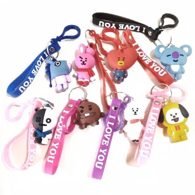 GANTUNGAN KUNCI BONEKA KEYCHAIN BT21 KPOP BTS  SOUVENIR 