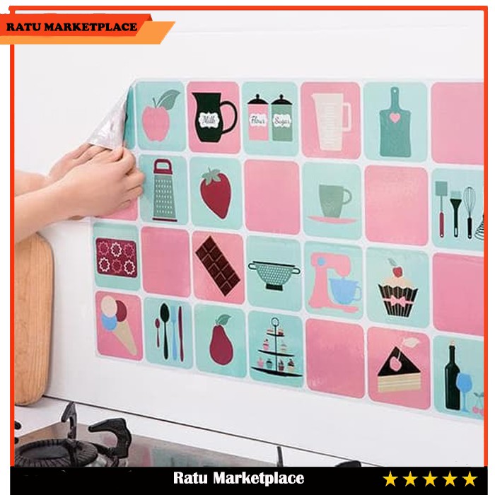 Wall Stiker DAPUR Anti Minyak 45 x 70 cm bahan Aluminium Wall Stiker DAPUR Anti Minyak 45 x 70 cm bahan Aluminium