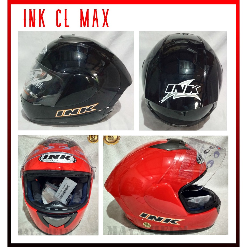 Helm INK CL Max Polos Solid Gloss Full Face Original
