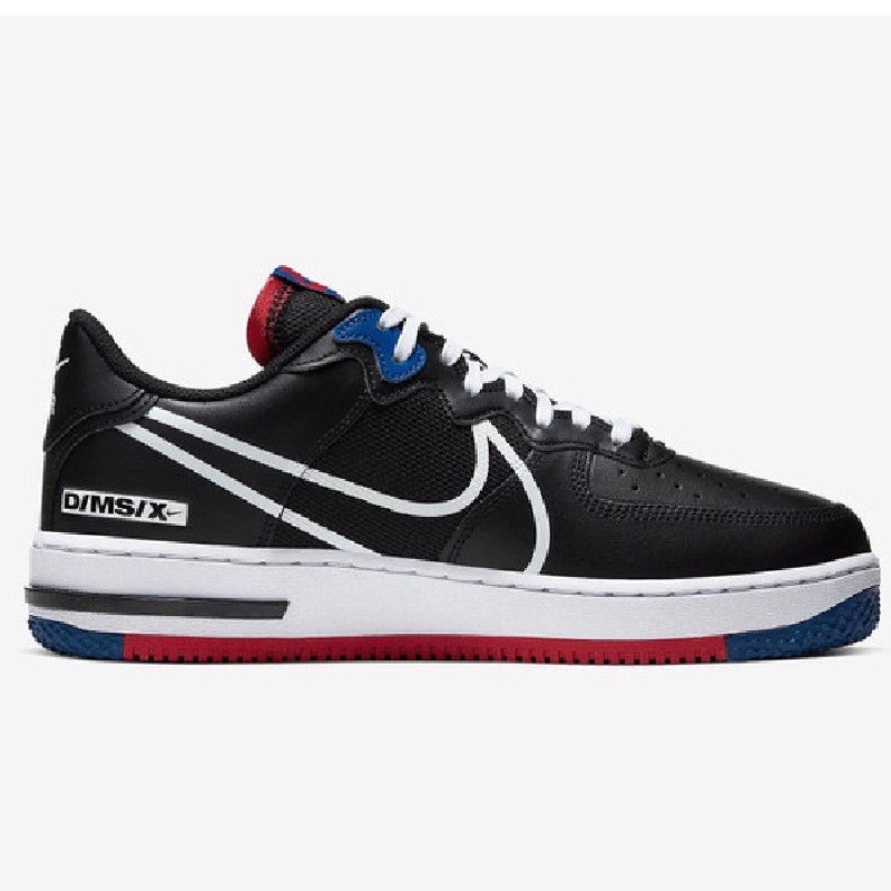 NIKE AIR FORCE 1 REACT BLACK GYM RED DMSX ORIGINAL