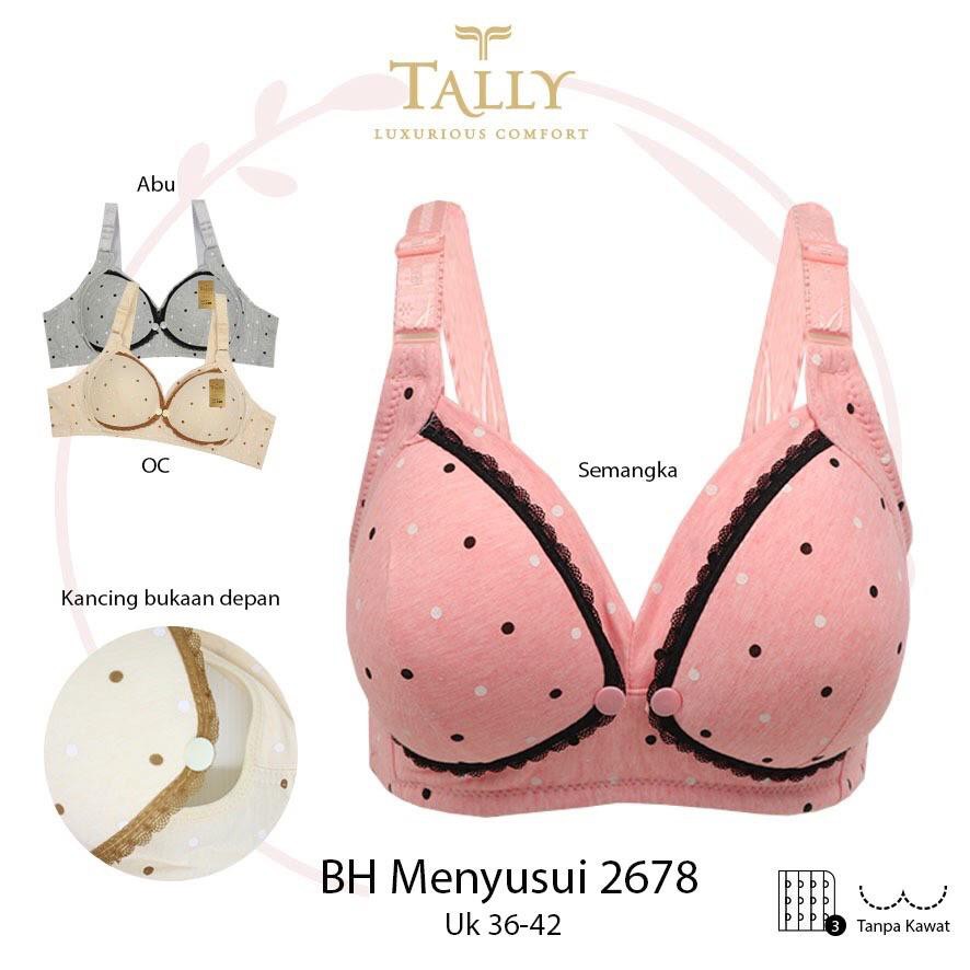 TALLY BRA BH 2678 MENYUSUI I TANPA KAWAT | CUP C | BUSA TIPIS | SIZE 36 - 42