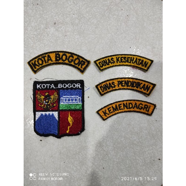 satu set patch, logo,emblem bordur kota Bogor