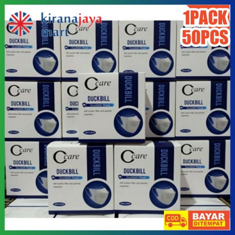 Masker Duckbill Earloop Embos C Care Isi 50pcs