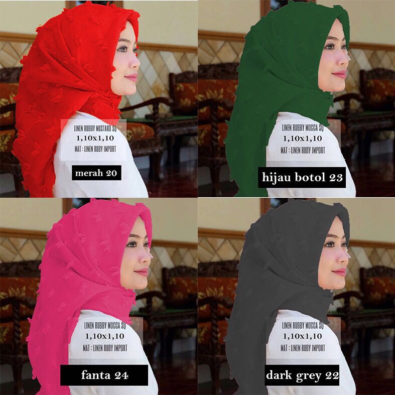 [pasmina rubia NI] Kerudung Wanita Matt Linen Varain Warna