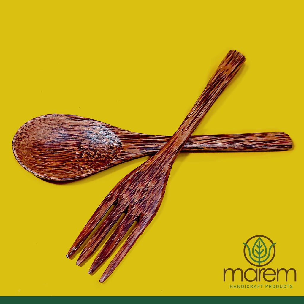 Sendok garpu makan kayu kelapa / glugu