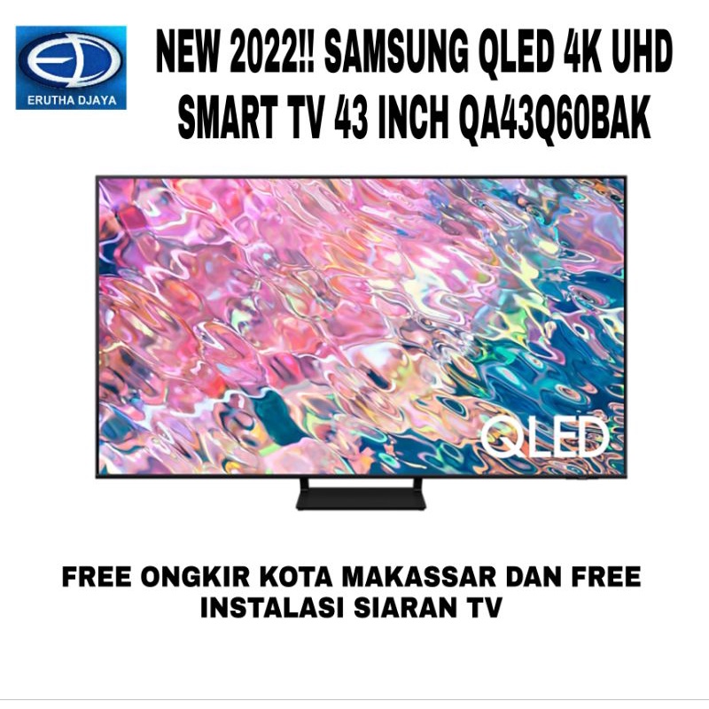 SAMSUNG QLED 43 Inch Smart 4K Crystal UHD TV QA43Q60BA