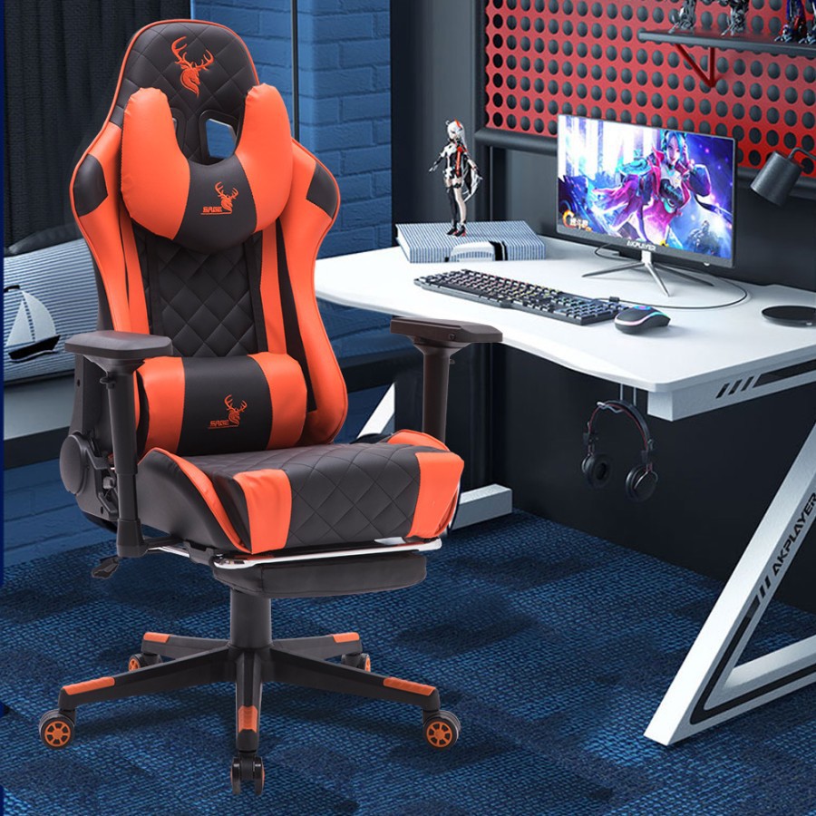 SAGE SG5 Chair Kursi bangku GAMING game With Footrest 180° SG-5