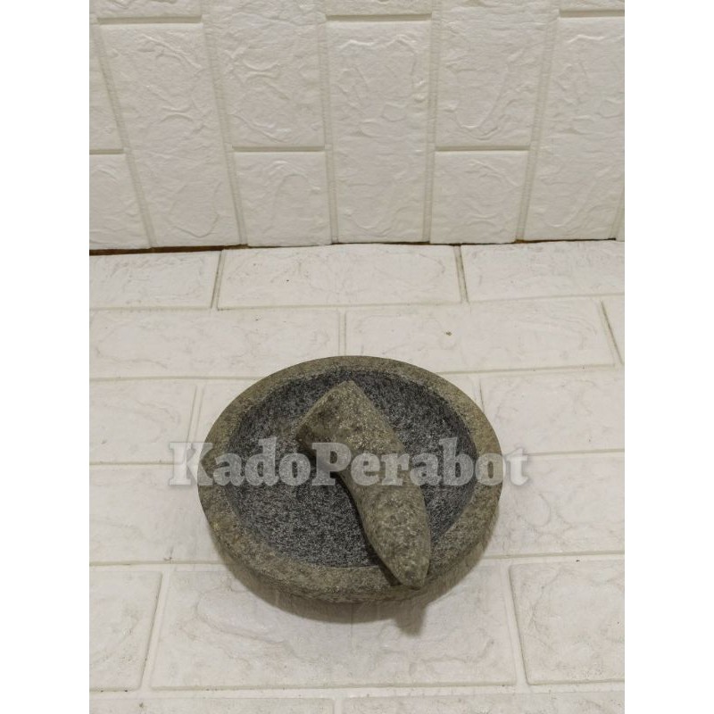 cobek 18cm - cobek batu asli - cobek batu bubut asli- ulekan batu asli