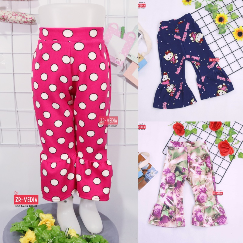 Trumpet Pants 3-5 Tahun / Celana Cutbray Adem Anak Perempuan Legging Cewek Girl Motif Lucu Panjang