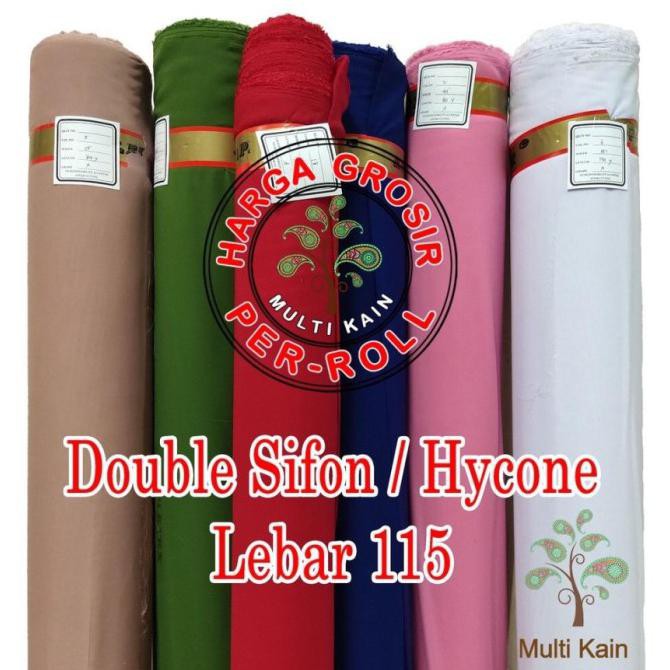 Bahan Multi Kain Double Sifon Hycon Bahan Kerudung 1 Roll 50 Yard - 4501 hitam DISKON Kode 1252