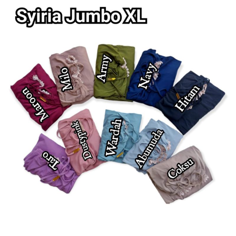 (Ori Rahayu Hijab) SIRIA JUMBO XL •jilbab instan jersey super•jilbab instan bergo kerut renda