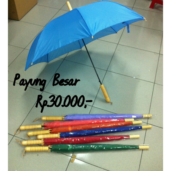 Payung Besar Warna Warni Polos Diameter 102 cm Souvenir 