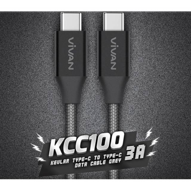 Vivan KCC100 KCL100 S kevlar 3A TYPE C to TYPE C TO IPHONE LIGHTNING 1M KCL100S