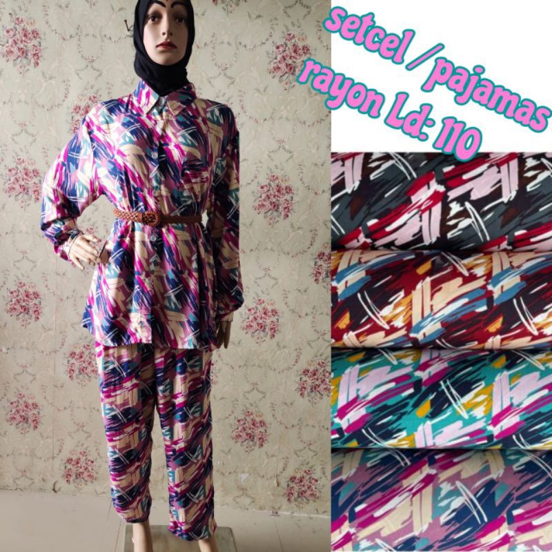 SETELAN ONE SET RAYON VISCOSE SETCEL WANITA KEKINIAN