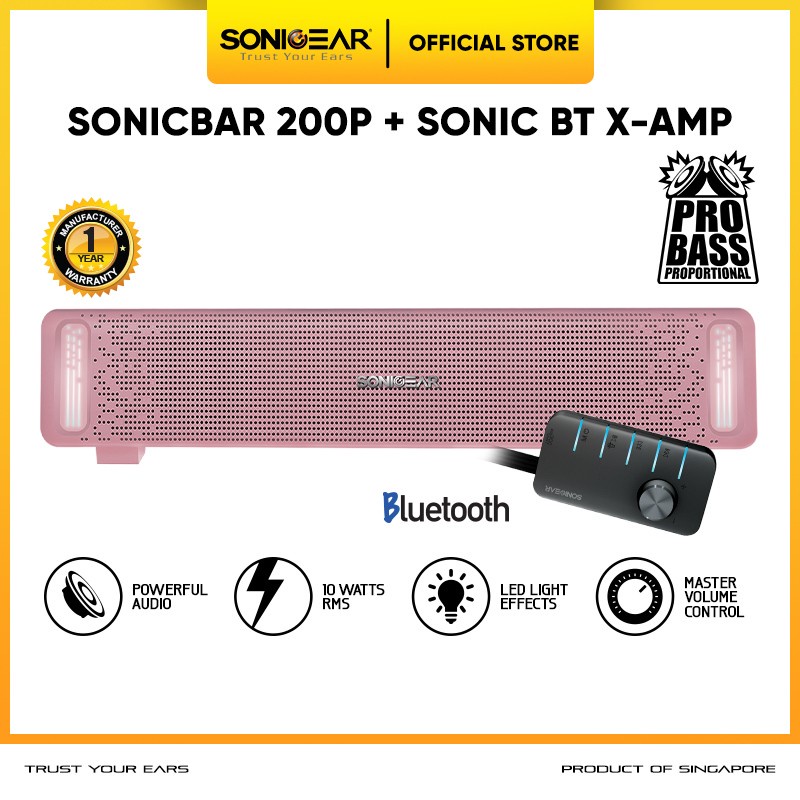 Speaker SonicGear Sonicbar 200-P + Sonic BT X AMP Bluetooth