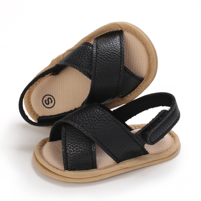 Sandal Bayi Laki Laki Perempuan Umur 0 - 12 Bulan Sepatu Sendal Bayi Sandal Anak Bayi Laki Laki Perempuan Murah Umur 0 - 14 Bulan, umur 1 Tahun Hitam AK 12