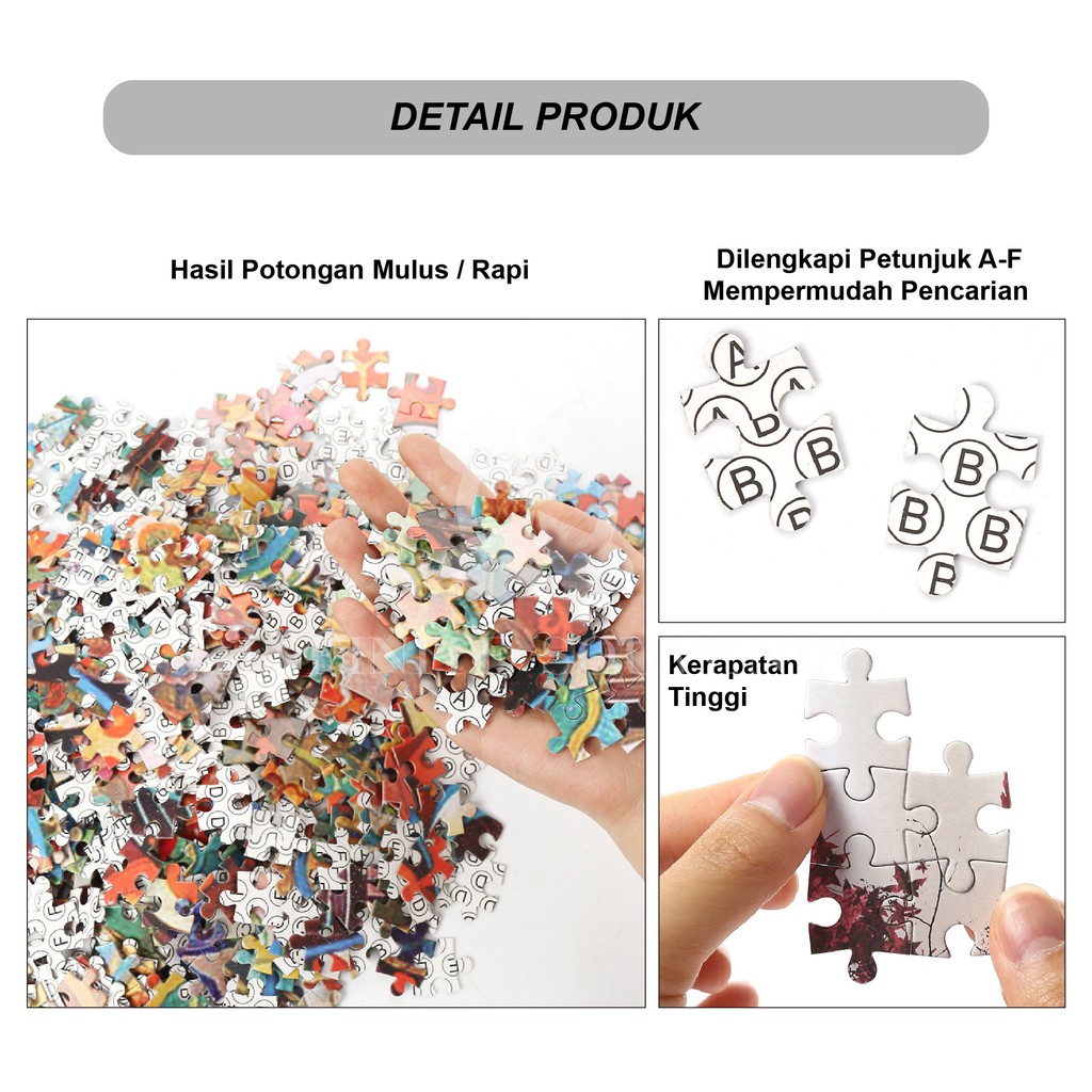 Puzzle 1000 pcs dewasa Anak Jigsaw Murah Unik Motif Beragam Anime Pemandangan Alam Rusa Kado Hadiah