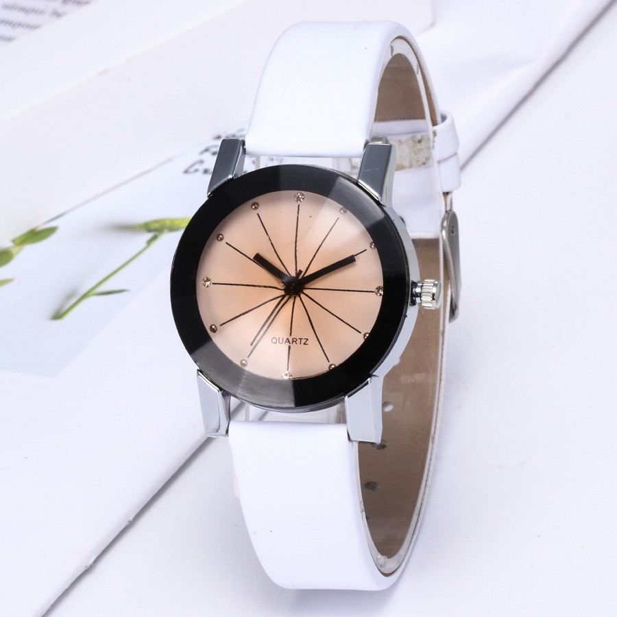 Jam Tangan Couple Quartz Putih Dan Hitam / New Jam Tangan Terbaru Fashion Couple Tren 2019-26-1Putih kopiKecil