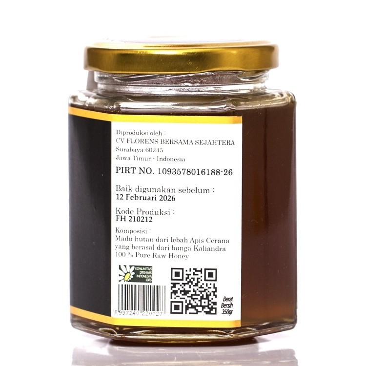 Cerana Bee Florens Honey / Madu Cerana/Madu Hutan/Madu Organik/350 gr