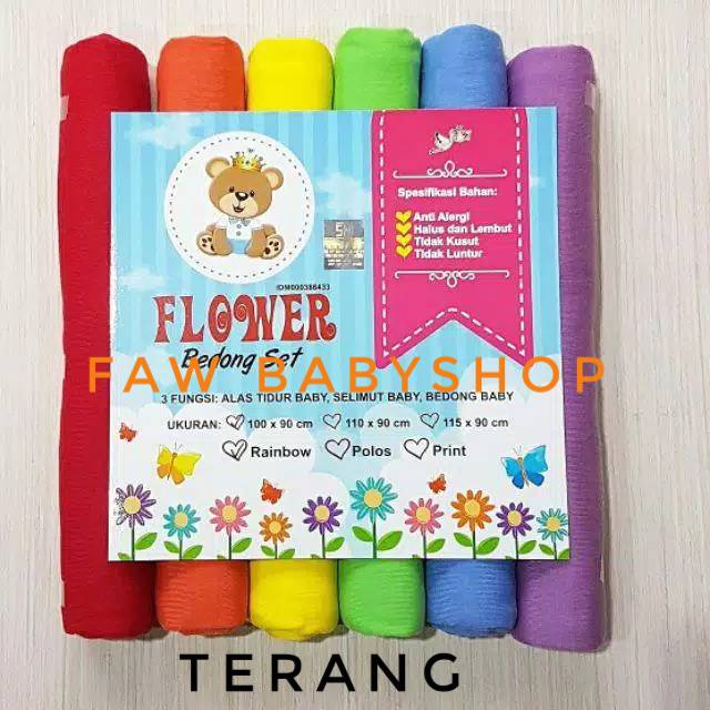 6pcs Bedong katun Bayi Rainbow merk Flower (SNI) TERMURAH bedong kaos bayi bedong bayi