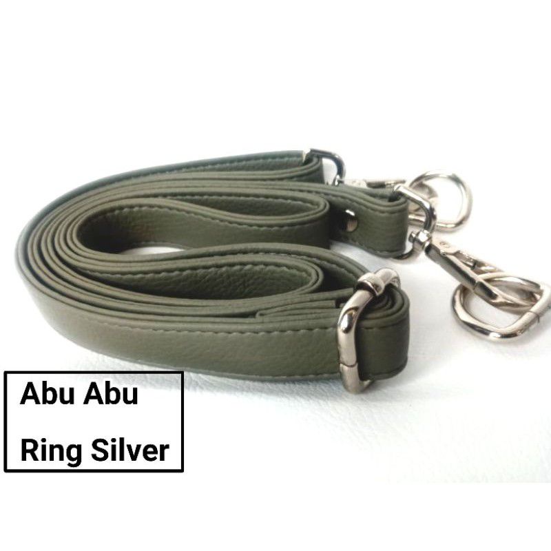 HSBS+Ring D strap Ring SILVER Tali Tas Selempang kulit sintetis Premium Tebal high quality /HANDLE TAS SLINGBAG/slempangWanita