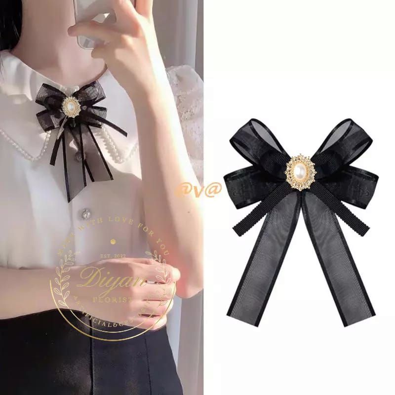 korean ribbon brooch pita palikasi