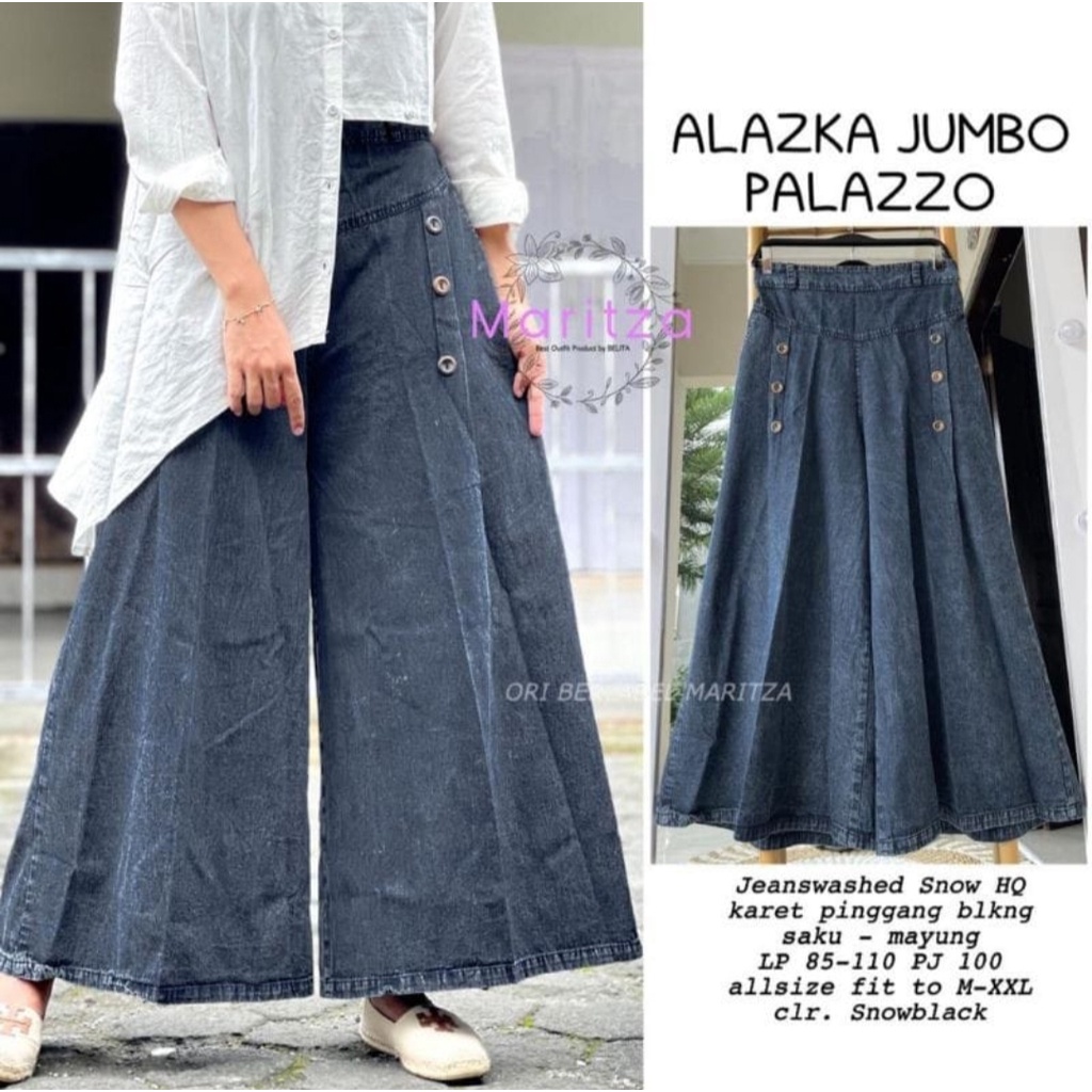 JUMBO!!2 WARNA ALAZKA JUMBO PALAZZO MATT JEANS IMPORT