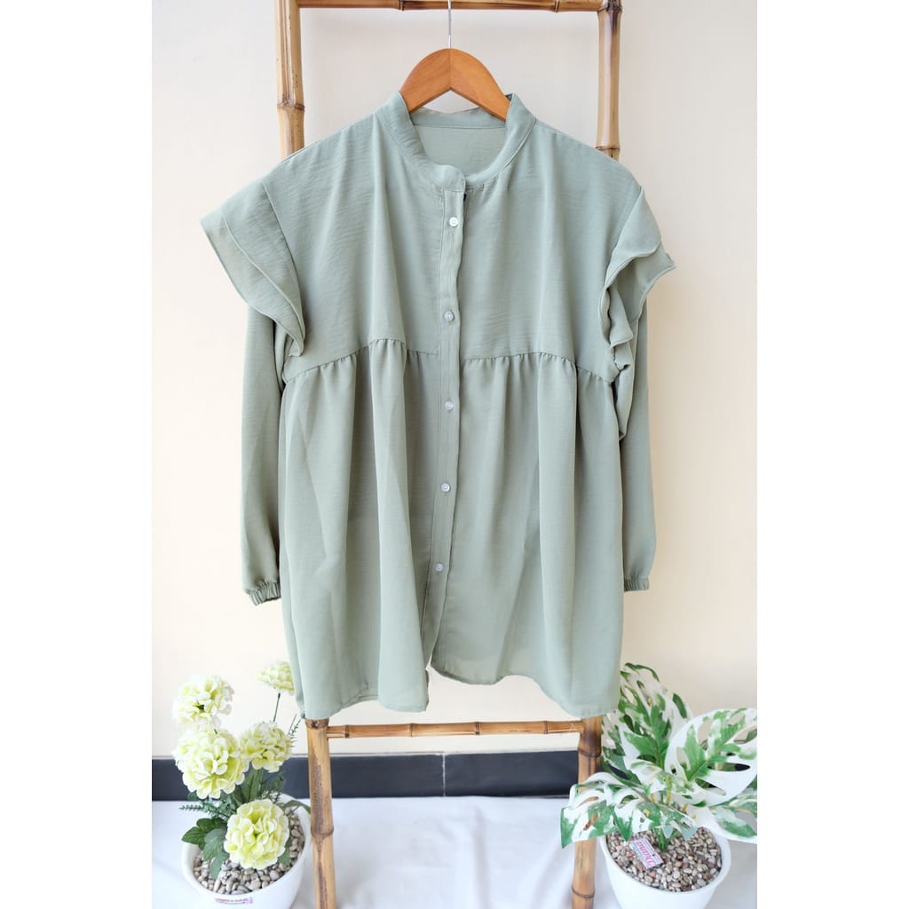 BEFAST - ZEC OOTD Wanita Blouse VIVIAZ / Nelwana Blouse CRINCLE / Blouse Keluaran Terbaru 2022 / Atasan Wanita Lengan Panjang / Blouse Trendy / Blouse Banyak Warna / Fashion Wanita Kerja / Blouse Bisa Di Pakai Wanita Hijab