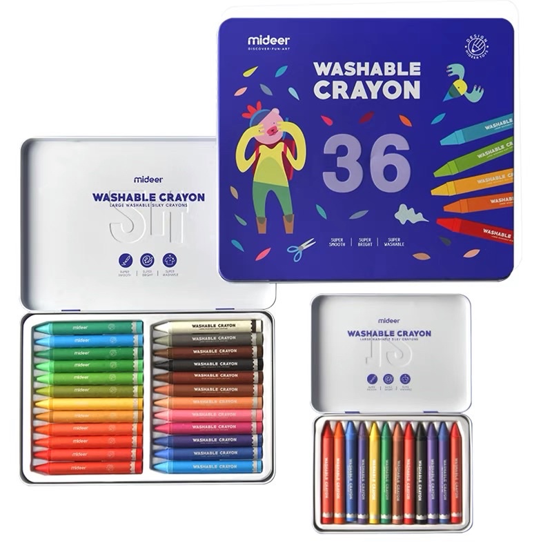 

Mideer Washable Crayon Pensil Warna Mudah Hapus Bahan Aman Face Painting