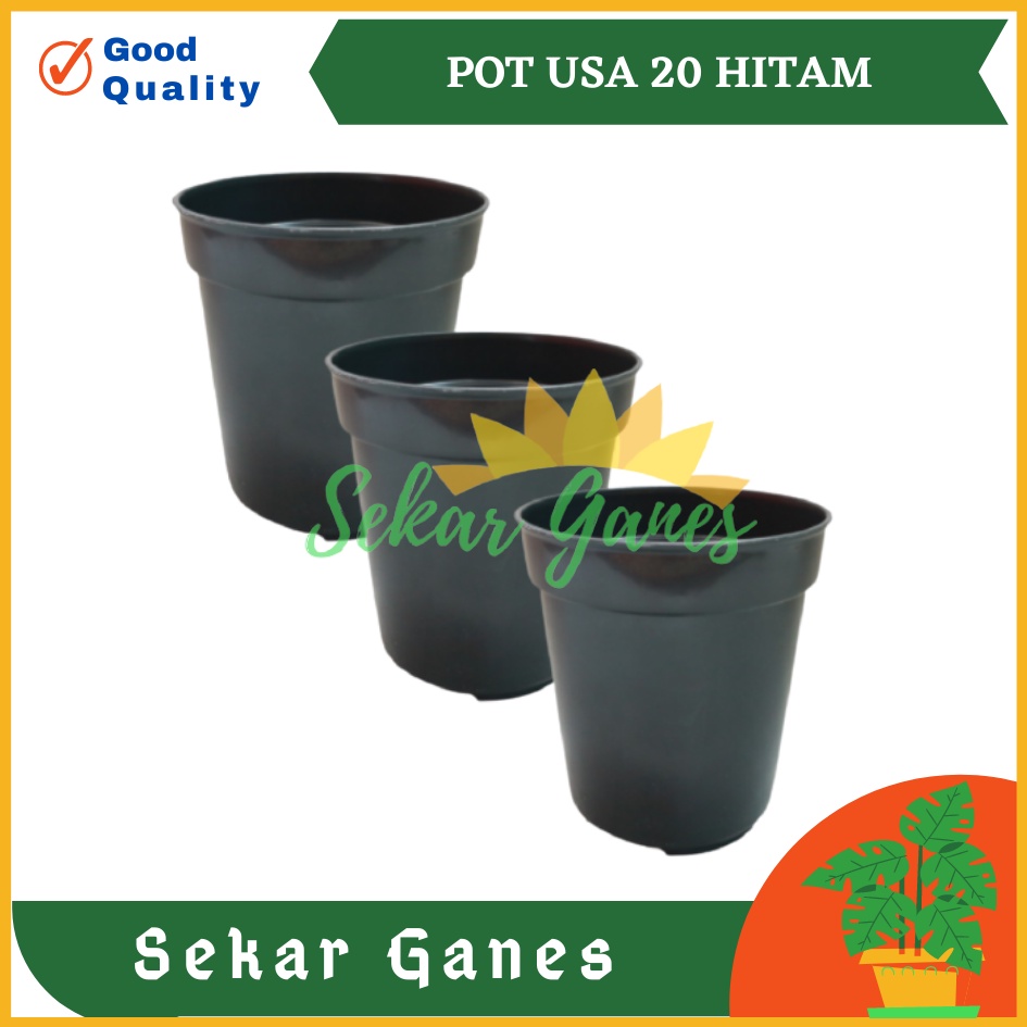 POT USA EIFFEL 20 HITAM DA 17 CM - Pot bunga tinggi tanaman hias ukuran mirip pot tawon pirus 18