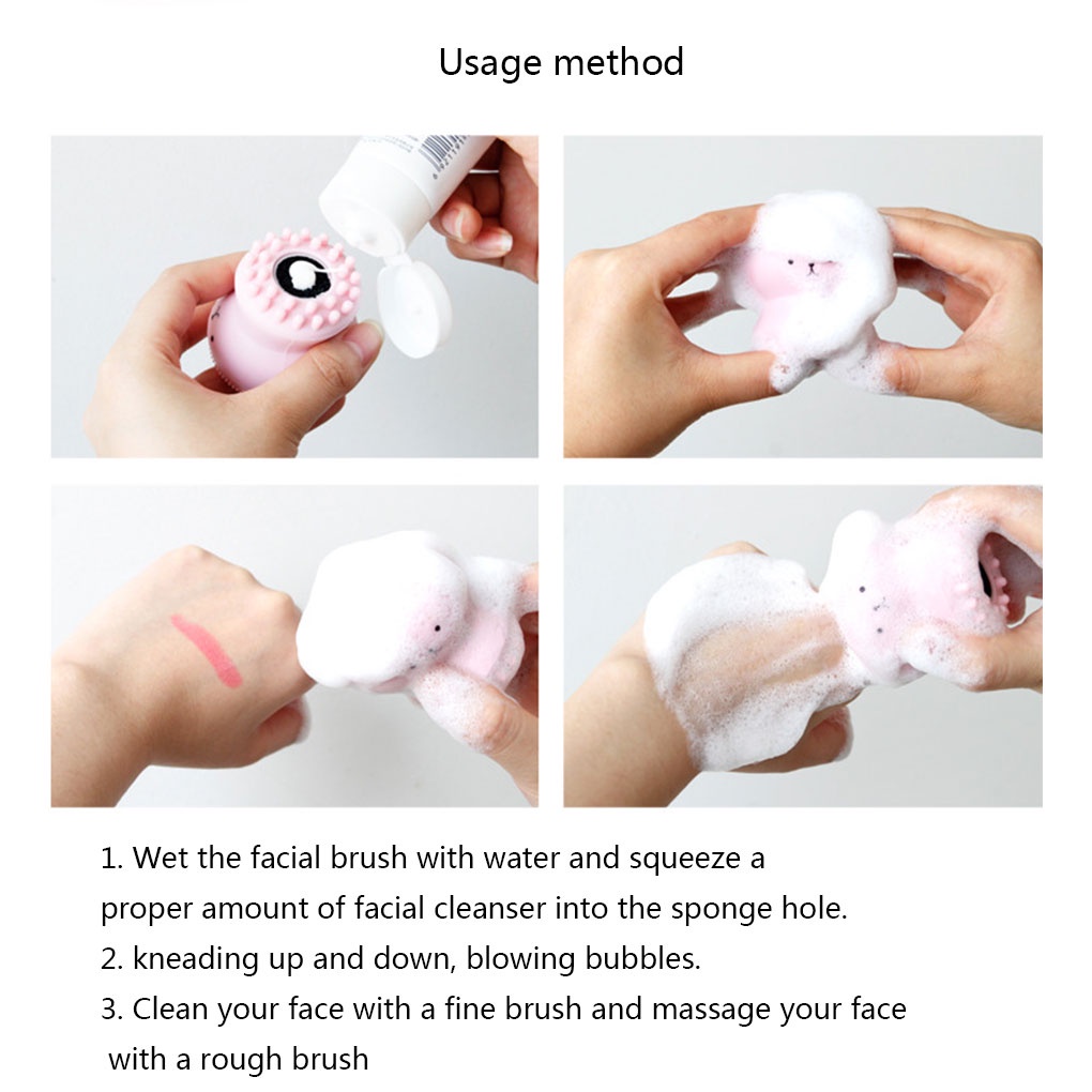 HUAMIANLI Spons Cuci Muka Spesial membersihkan bekas Make Up, Facial Pad Pembersih Wajah Silicone Sikat Pembersih Muka Pembersih Komedo Facial Cleansing Silicone Face Cleansing Brush Facial Cleanser Octopus Shape Facial Cleanser Exfoliator Face Scrub Wash