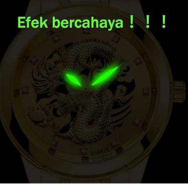 [MLH. 465268] FNGEEN Jam Tangan Pria Naga Gold Mewah Stainless Steel Original Tahan Air + Kotak Grat