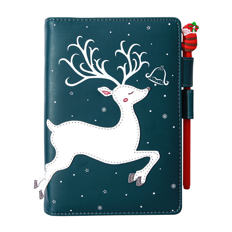 Zzz Buku Agenda / Diary / Jurnal / Notebook Cover Kulit Rusa Natal Dengan Pulpen