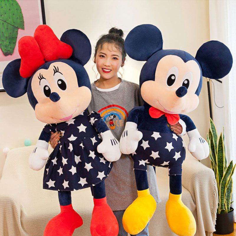 95cm Large Mainan Lovely Mickey Mouse Minnie Plush Toys Soft Stuffed Dolls Kids Plushes Gift Boneka