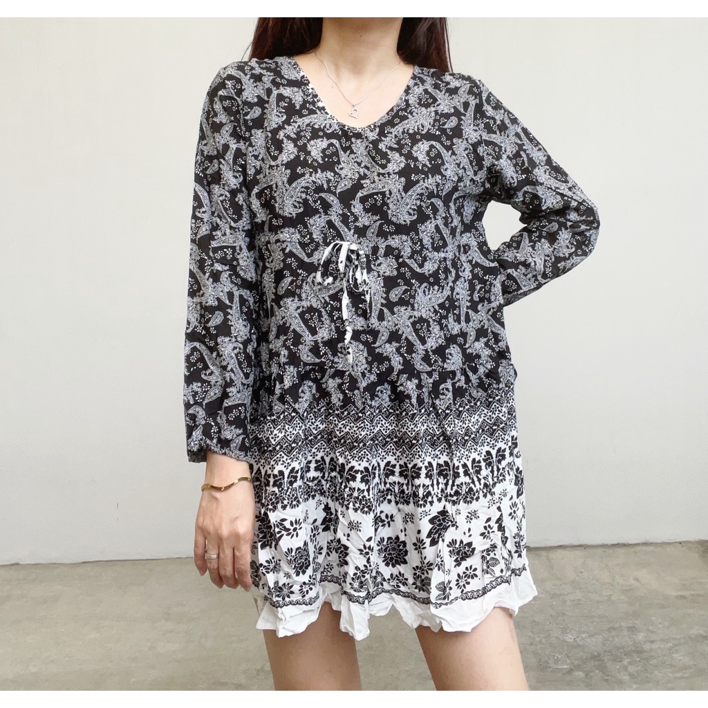 SL108 - Atasan Batik Motif Etnik Katun Rayon Adem