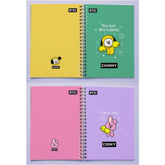 

Notebook A5 BT21. Bonus Mini Notebook A7. Softcover. Spiral.