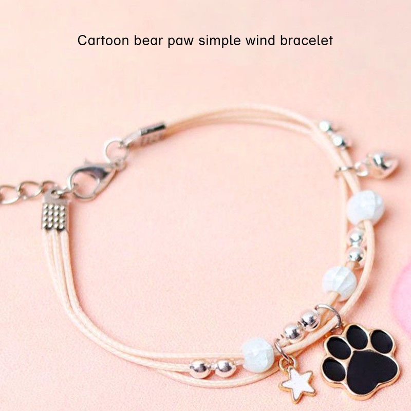 Gelang Wantia,Korea,Cakar Kucing Bahan,Keramik Kartun Beruang Cakar,Untuk Wanita,Bracelet