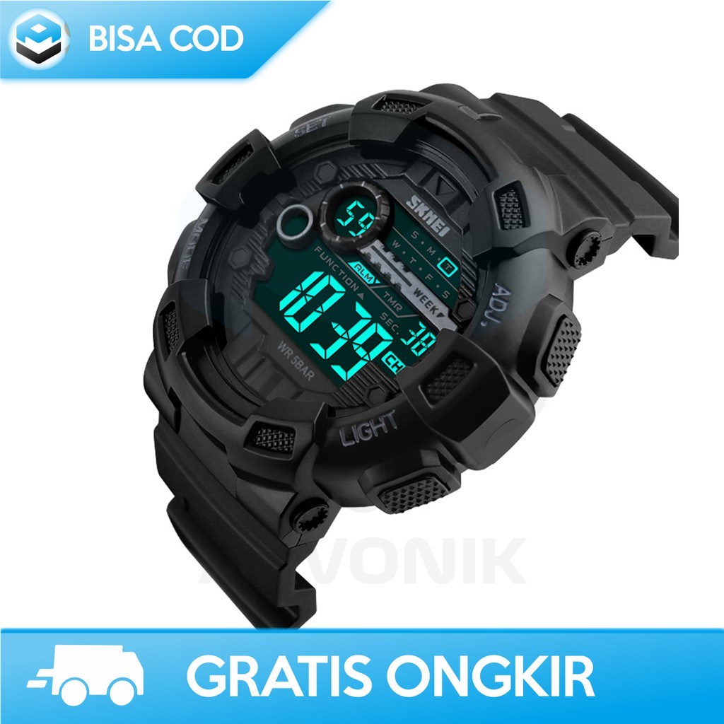 JAM TANGAN DIGITAL PRIA ANTI AIR ORIGINAL SKMEI DG1243 - JAM TANGAN COWOK MURAH DIGITAL BISA COD