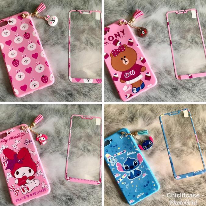 Casing Soft Case oppo F9 Softcase case tali 360 Oppo F9 A3s Redmi 4x doraemon stitch