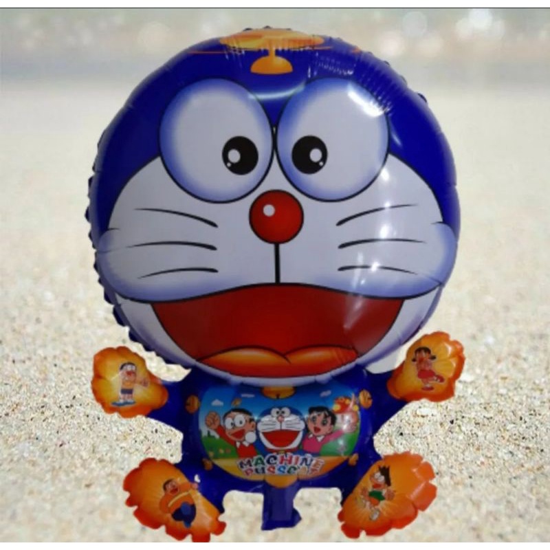 DORAEMON BIRU BALON GAS, BISA TERBANG (BALON KARAKTER BALON FOIL)