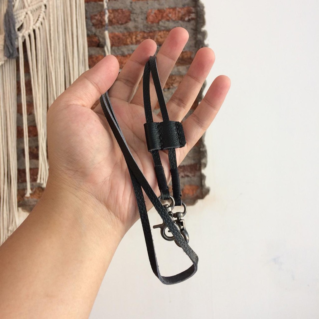[Handmade] "Exclusive" Strap Mask Tali Masker Hitam Bahan Kulit Sapi Asli Premium Leather