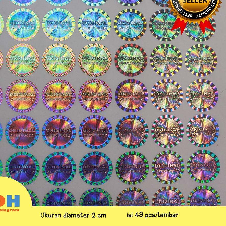 

10.10 Terlaris Stiker hologram original product NEW uk.d. 2 cm - segel rusak sarang tawon
