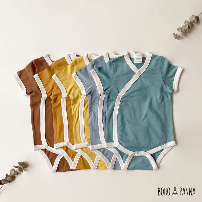 Baju Jumper Bayi Bodysuit 0-12 Bulan BOHOPANNA - SHORT KIMONO COMBINE