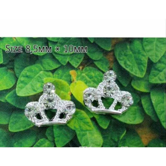 CHARM NAIL MAHKOTA 07 SILVER 10mm / HIASAN TASBIH DIGITAL / NAIL ART