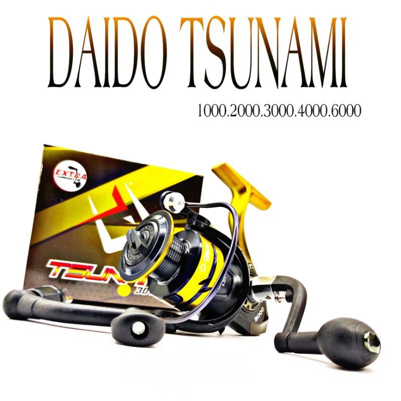 REEL SPINNING DAIDO TSUNAMI 1000-6000 FREE HANDLE ORIGINAL 6BALLBEARINGS REEL PANCING TERLARIS