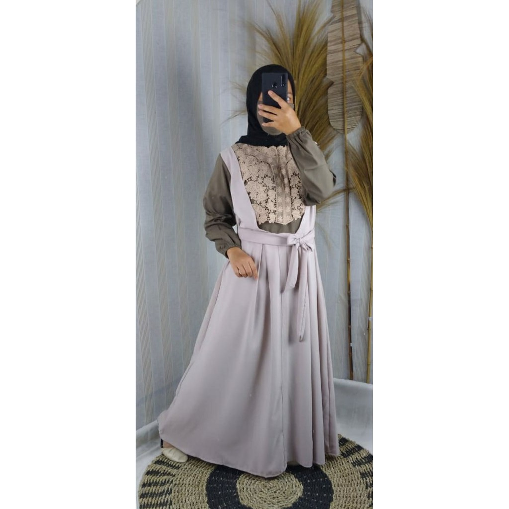 Dress AKIRA MX BRUKAT ITYCREPE PREMIUM adem busui modis modern PASTEL SHABBY